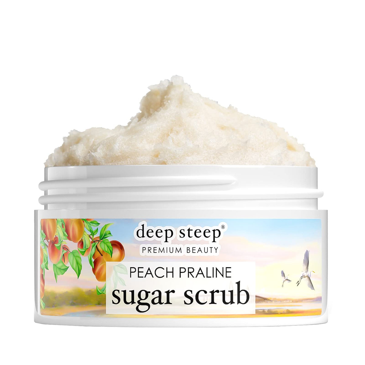 Deep Steep Peach Praline Sugar Scrub, 8Oz - Exfoliating Body Scrub For Soft Skin