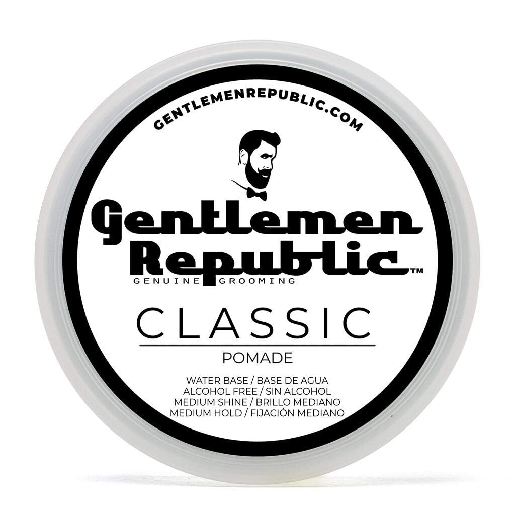 Gentlemen Republic Classic Pomade - Water Based, Medium Hold & Shine, 8Oz For Men