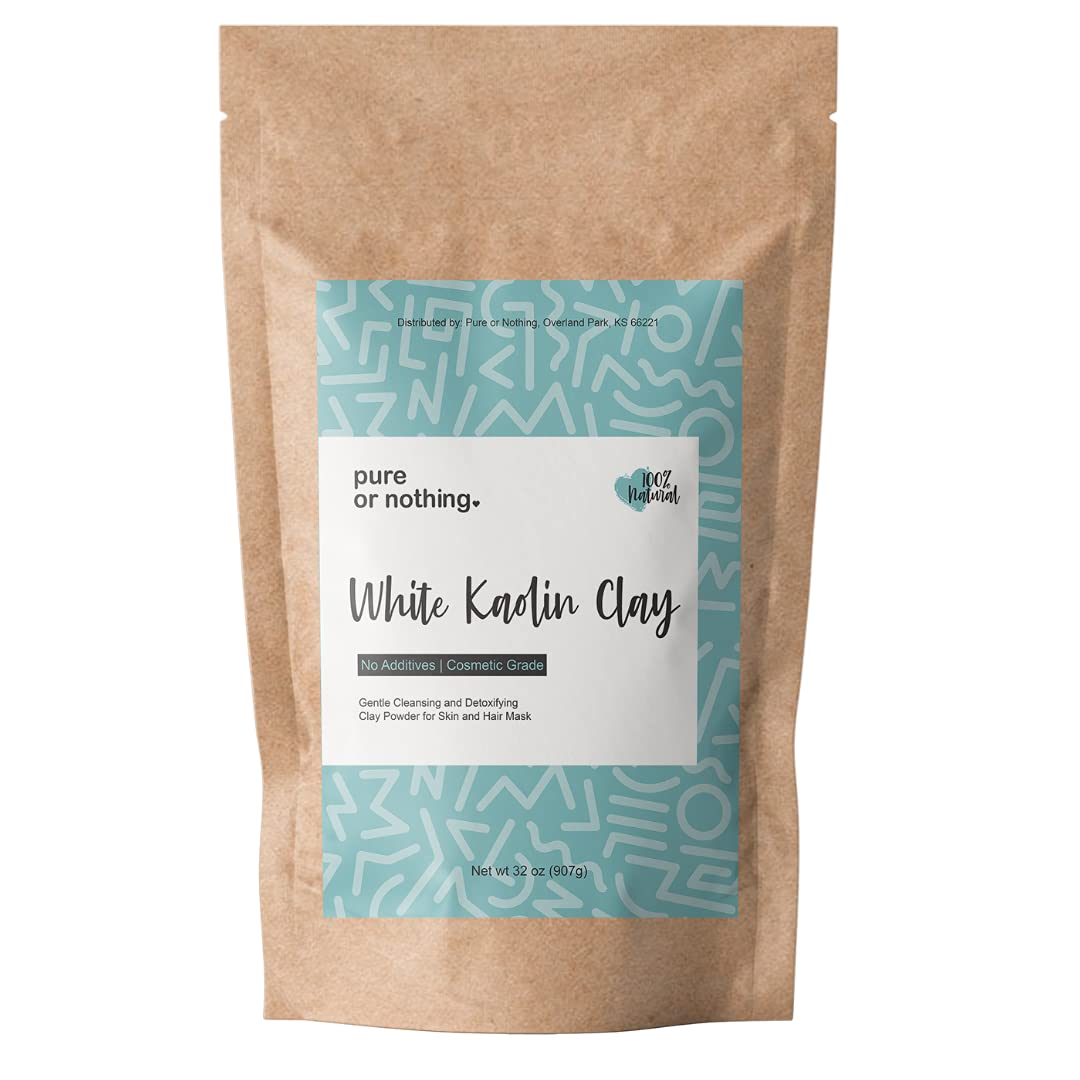 Pure Or Nothing Premium Kaolin White Clay Powder 2 Lb - 100% Natural For Skincare & Crafts