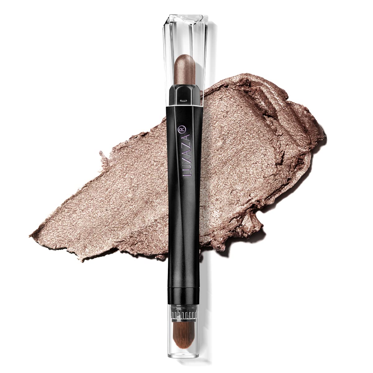 Luxaza Cream Eyeshadow Stick With Brush, Waterproof Long Lasting Shimmer #21 Brown