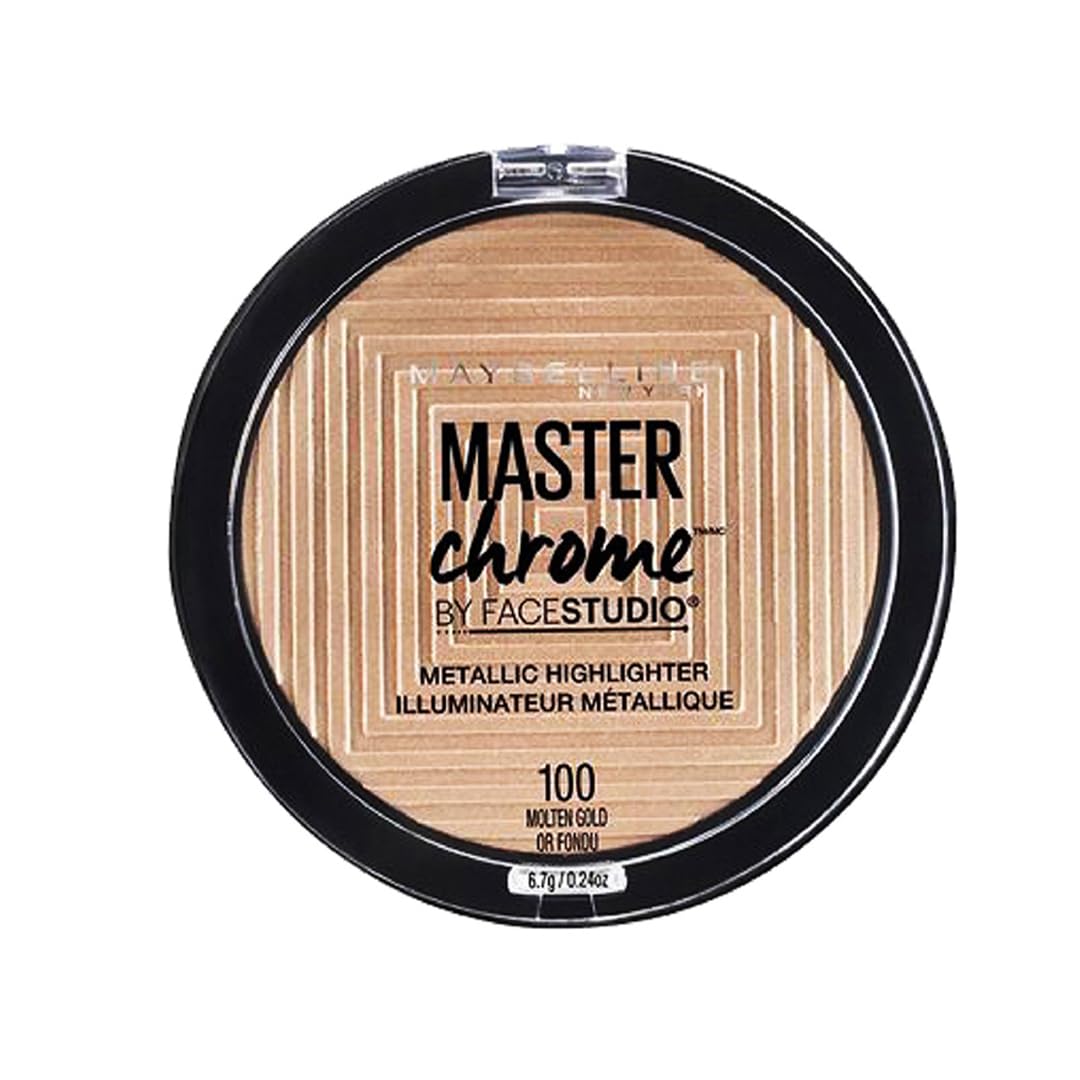 Maybelline Master Chrome Highlighter Powder, Molten Gold, 0.24 Oz - Metallic Finish