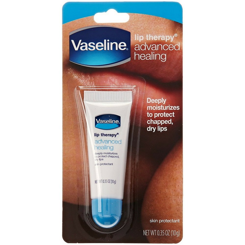 Vaseline Lip Therapy Advanced Healing, 0.35 Oz, Pack Of 6 - Moisturizing Lip Balm