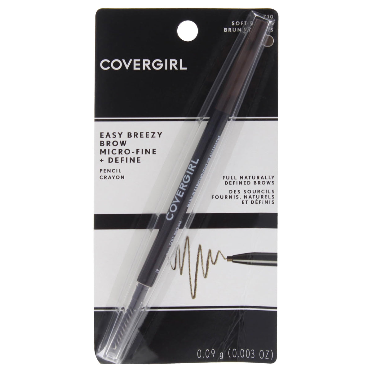 Covergirl Easy Breezy Brow Micro-Fine Define Pencil, Soft Brown, Cruelty-Free, No Sharpening