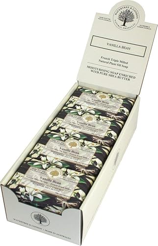 Wavertree & London Vanilla Bean Soap, 8 Bars, 7Oz Triple Milled, Moisturizing Shea Butter