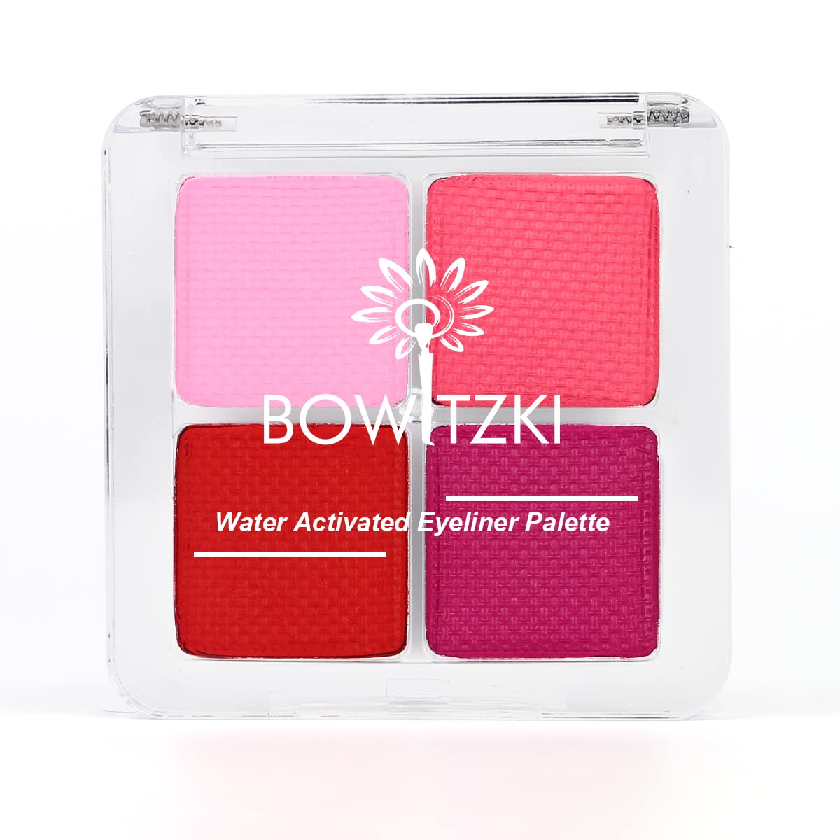 Bowitzki Water Activated Eyeliner Palette - Smudge Proof Hydra Liner In Red, 4 Colors