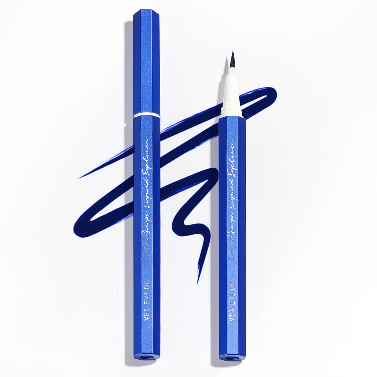 Yes.Eye Do Deep Blue Liquid Eyeliner - Long Lasting Vegan Felt Tip Cat Eye Makeup, Midnight Wave