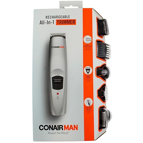 Conair 13Pc Rechargeable Beard Trimmer, Stainless Steel, Silver, 1 Count