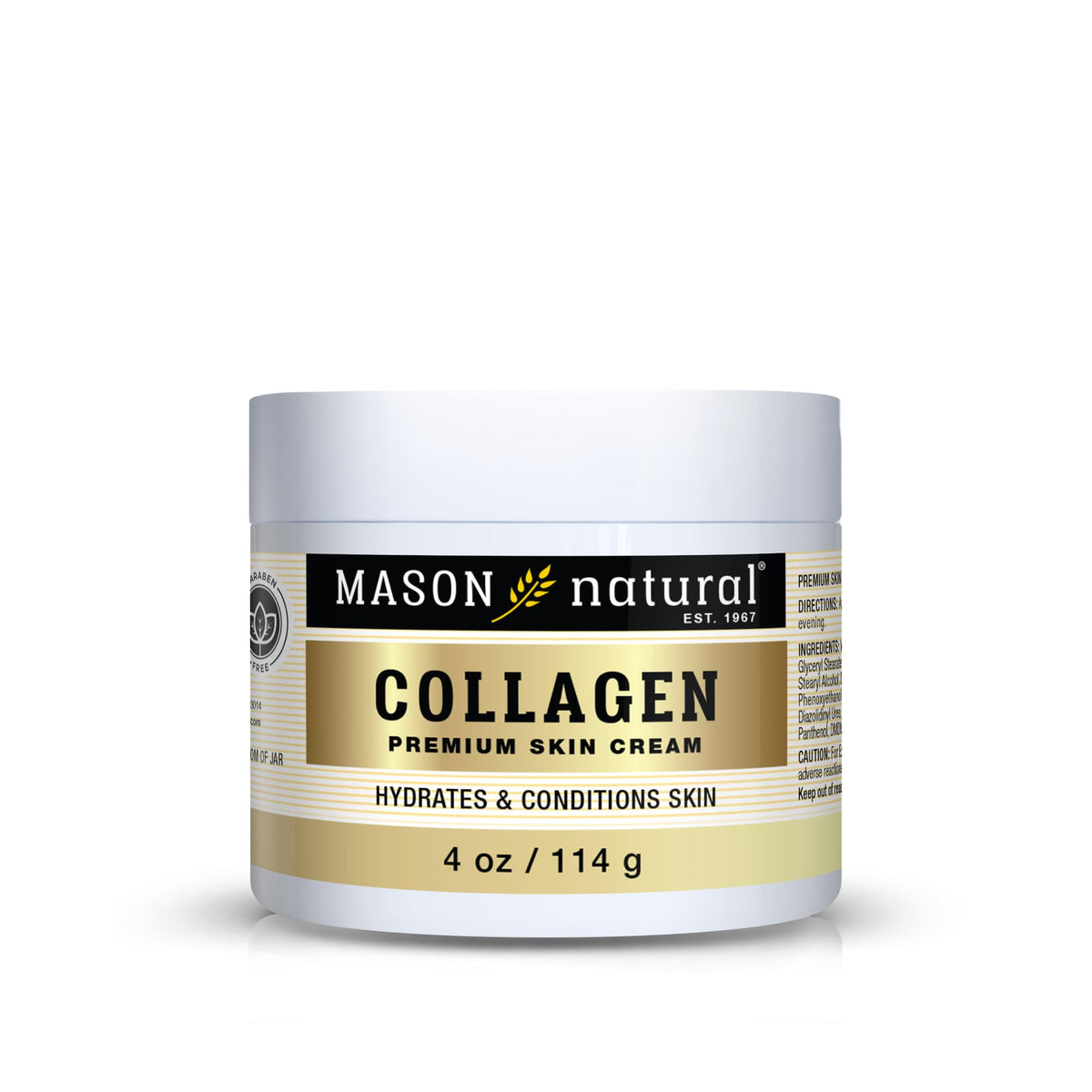 Mason Natural Collagen Skin Cream, Anti-Aging Moisturizer, Pear Scent, 4 Oz, Hydration & Firm