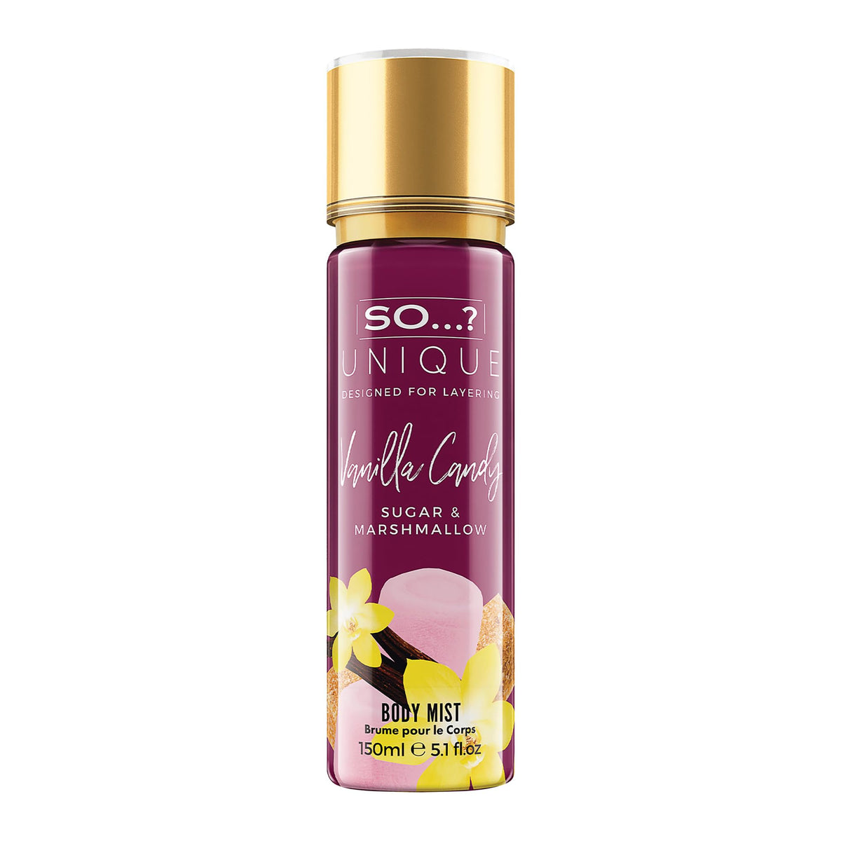 So...? Unique Vanilla Candy Body Mist for Women, 5.1 oz - Sweet Fruity Vanilla with Peach & Rose - Perfect Gift Idea