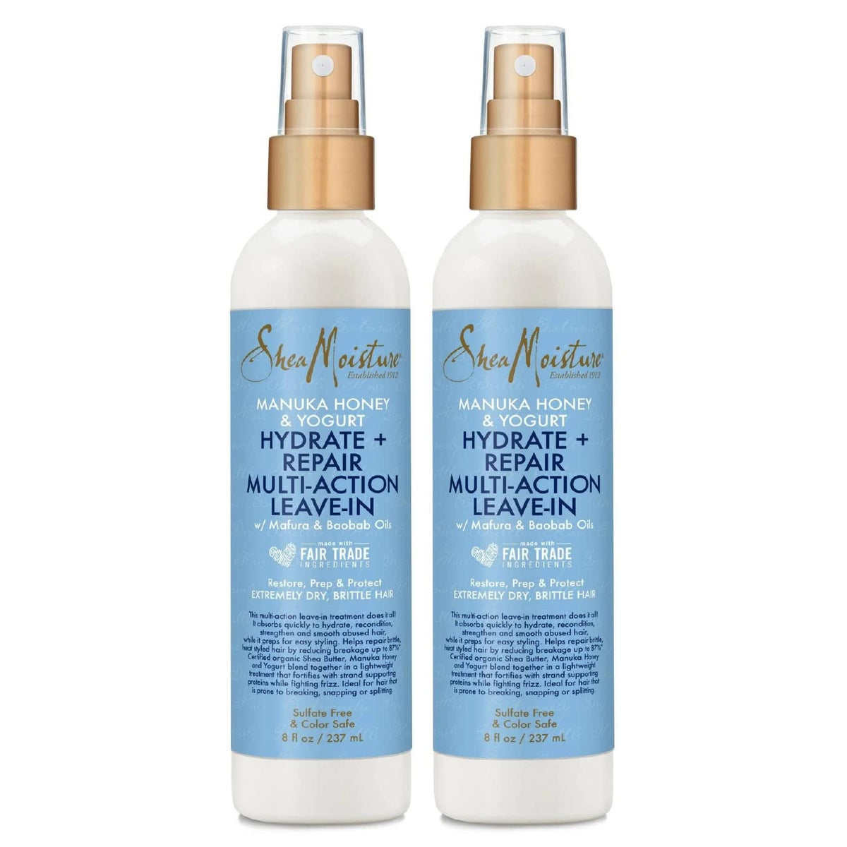 Sheamoisture Manuka Honey & Yogurt Leave-In Conditioner, Hydrate & Repair, 8 Oz (Pack Of 2