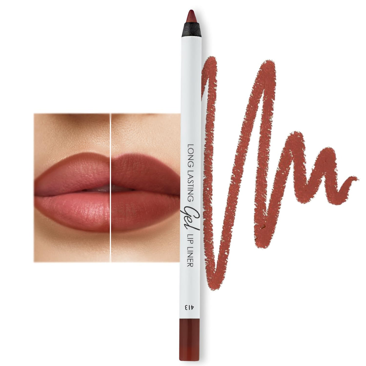 Lamel Matte Gel Lip Liner Pencil - Waterproof, Longwear, High Pigment - Chilli, 0.05 Oz