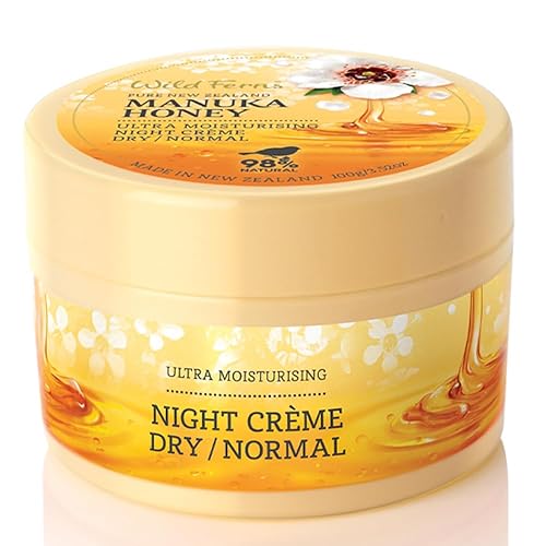 Wild Ferns Manuka Honey Night Crème, 99% Natural, 3.52 Oz For Dry To Normal Skin