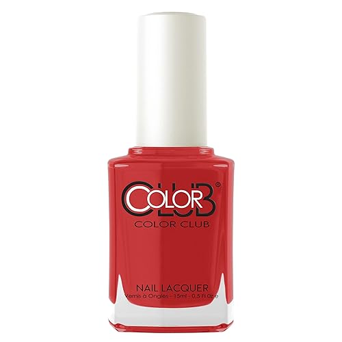 Color Club Cadillac Red Nail Lacquer, 0.5 Fl Oz - Long-Lasting, High-Gloss Finish