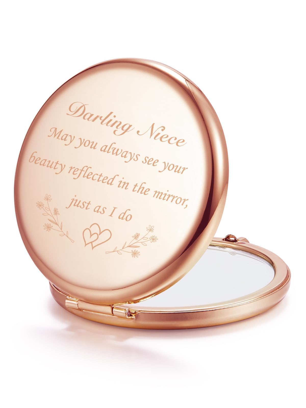 Getinbulk Personalized Compact Mirror For Niece - Rose Gold Christmas Gift, 2.5&quot; X 2.5&quot;