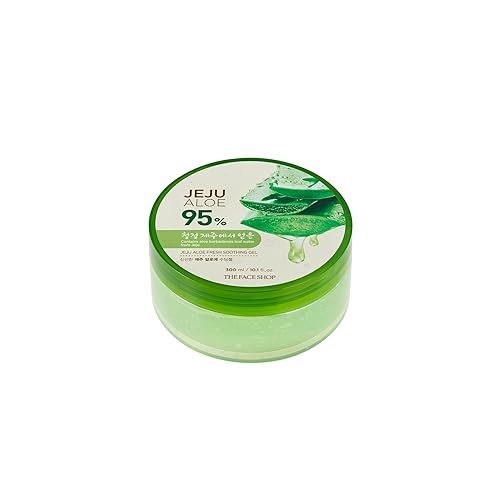 The Face Shop Jeju Aloe Soothing Gel - 95% Aloe Vera, Multi-Use Moisturizer For Face & Body 10.