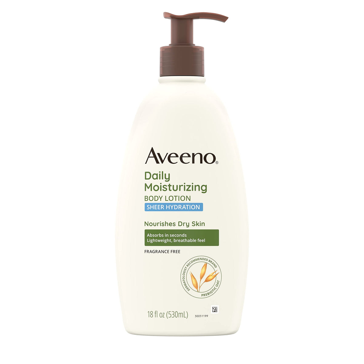 Aveeno Sheer Hydration Fragrance-Free Lotion, 18 Fl Oz - Nourishing, Fast-Absorbing Moisturizer