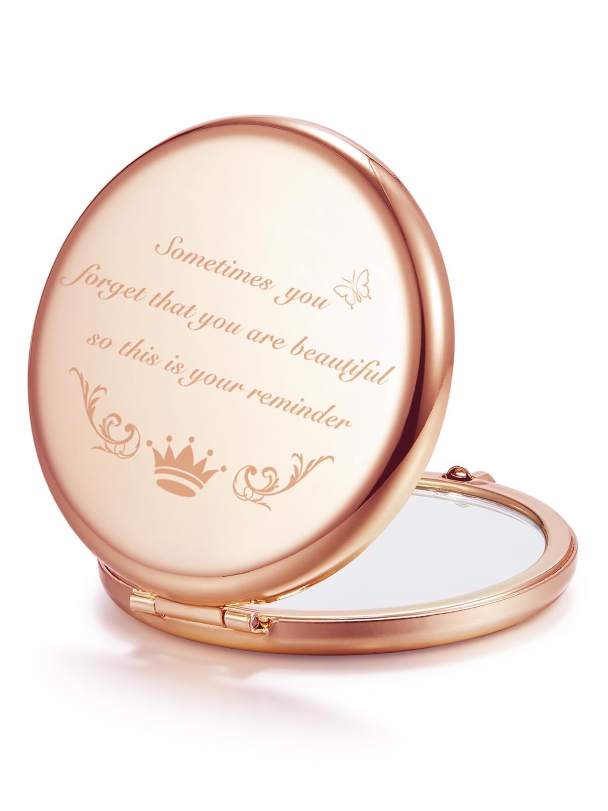 Getinbulk Personalized Rose Gold Compact Mirror - Unique Gift For Women, Moms, Friends & Teachers