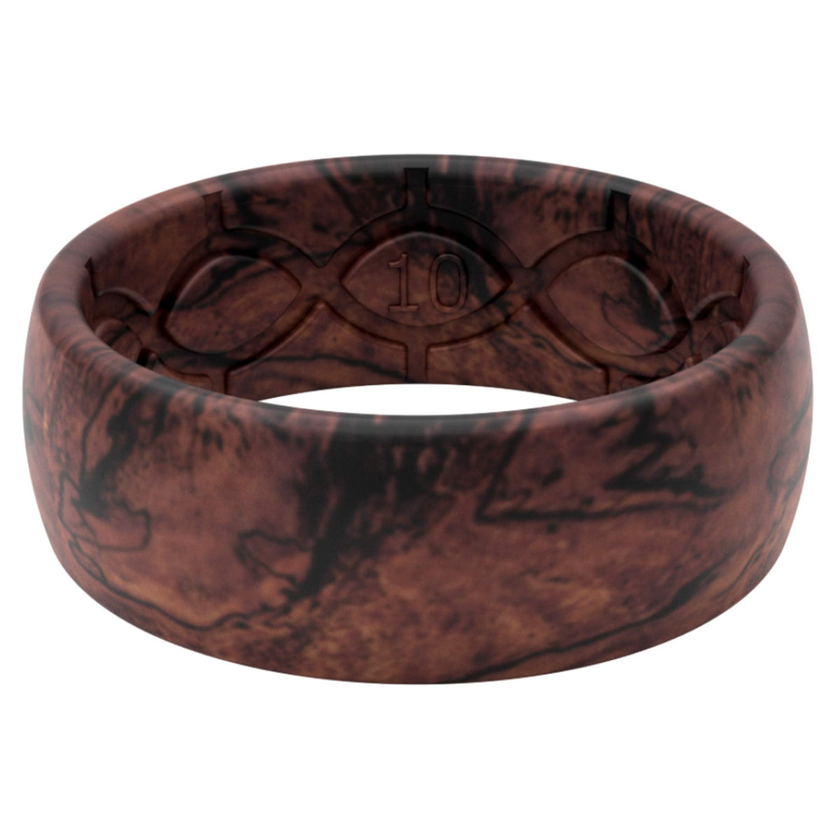 Groove Life Redwood Silicone Ring For Men, Comfort Fit Wedding Band - Size 12, Lifetime Coverage