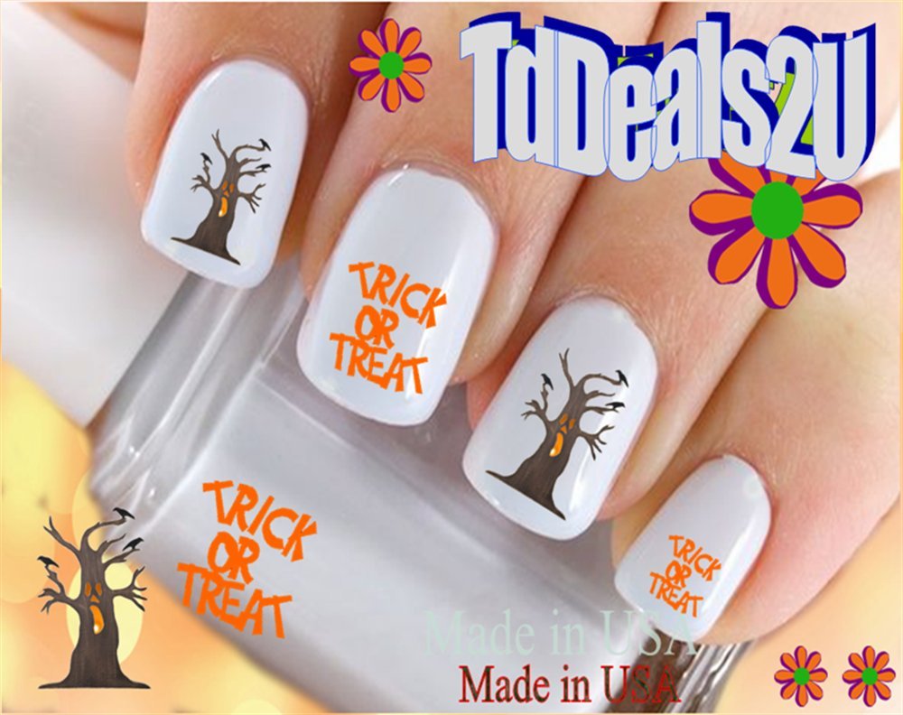 Hipzysticky Halloween Waterslide Nail Art Decals - Spooky Tree Design, Made In Usa