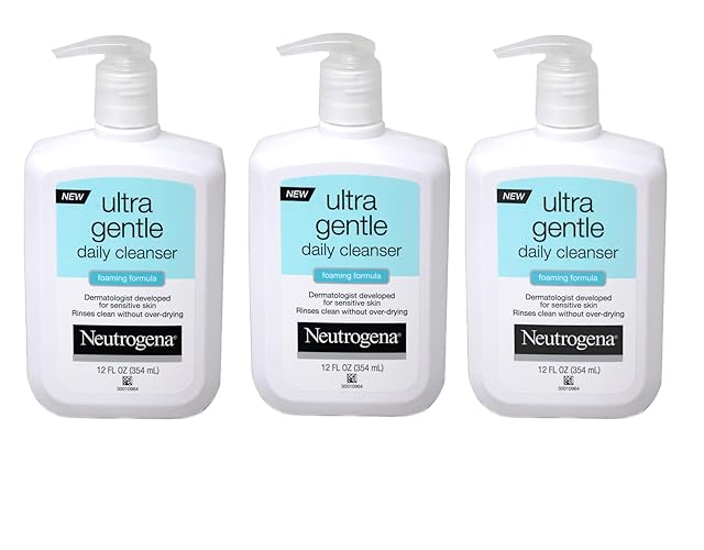 Neutrogena Ultra Gentle Daily Face Wash, Oil-Free & Hypoallergenic, 12 Fl Oz (Pack Of 3)