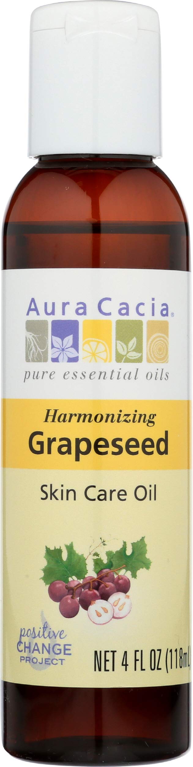 Aura Cacia Grapeseed Oil For Skincare, 4 Fl Oz - Moisturizing And Nourishing Blend