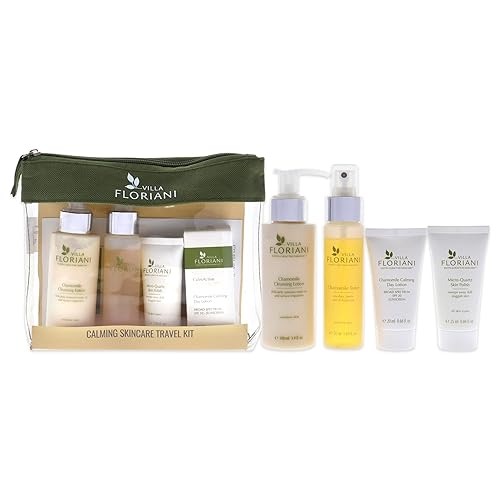 Villa Floriani Calming Skincare Travel Kit for Women - Chamomile Cleansing, Toner & Day Lotion