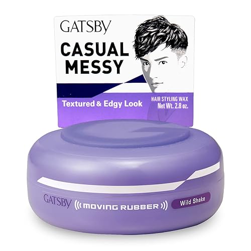 Gatsby Moving Rubber Wild Shake Hair Wax, Purple, 80G - Strong Hold For Stylish Hair