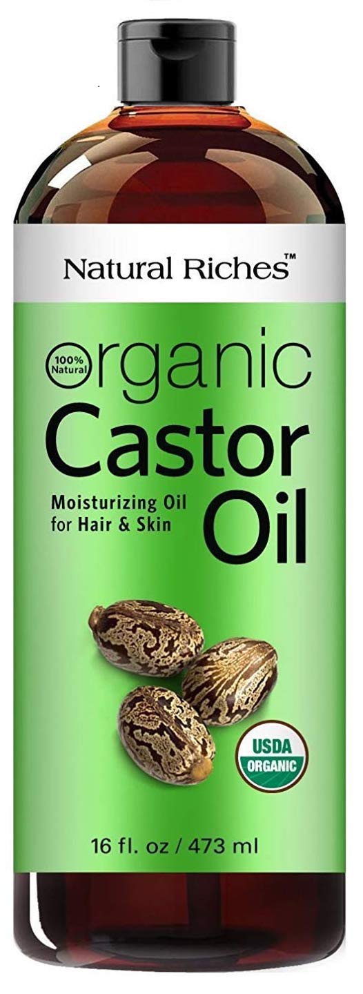 Natural Riches Organic Castor Oil 16 Fl Oz - Cold Pressed, Hair Growth, Hexane-Free, Moisturizer