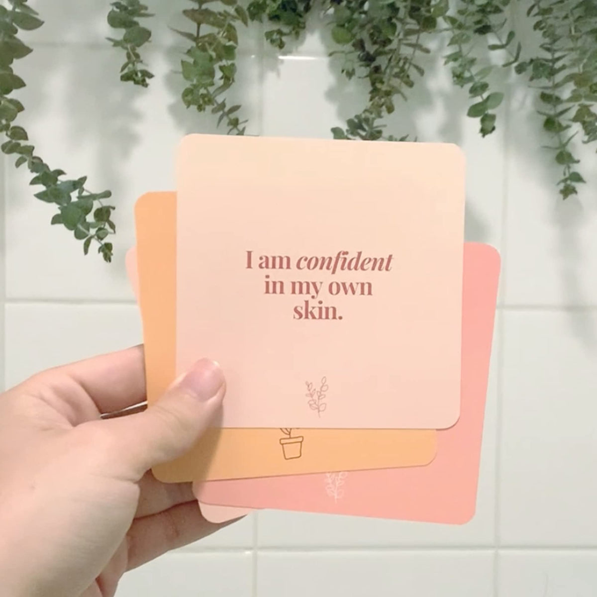 Self Care Shower Affirmation Cards - Waterproof Self-Love & Motivational Quotes For Women