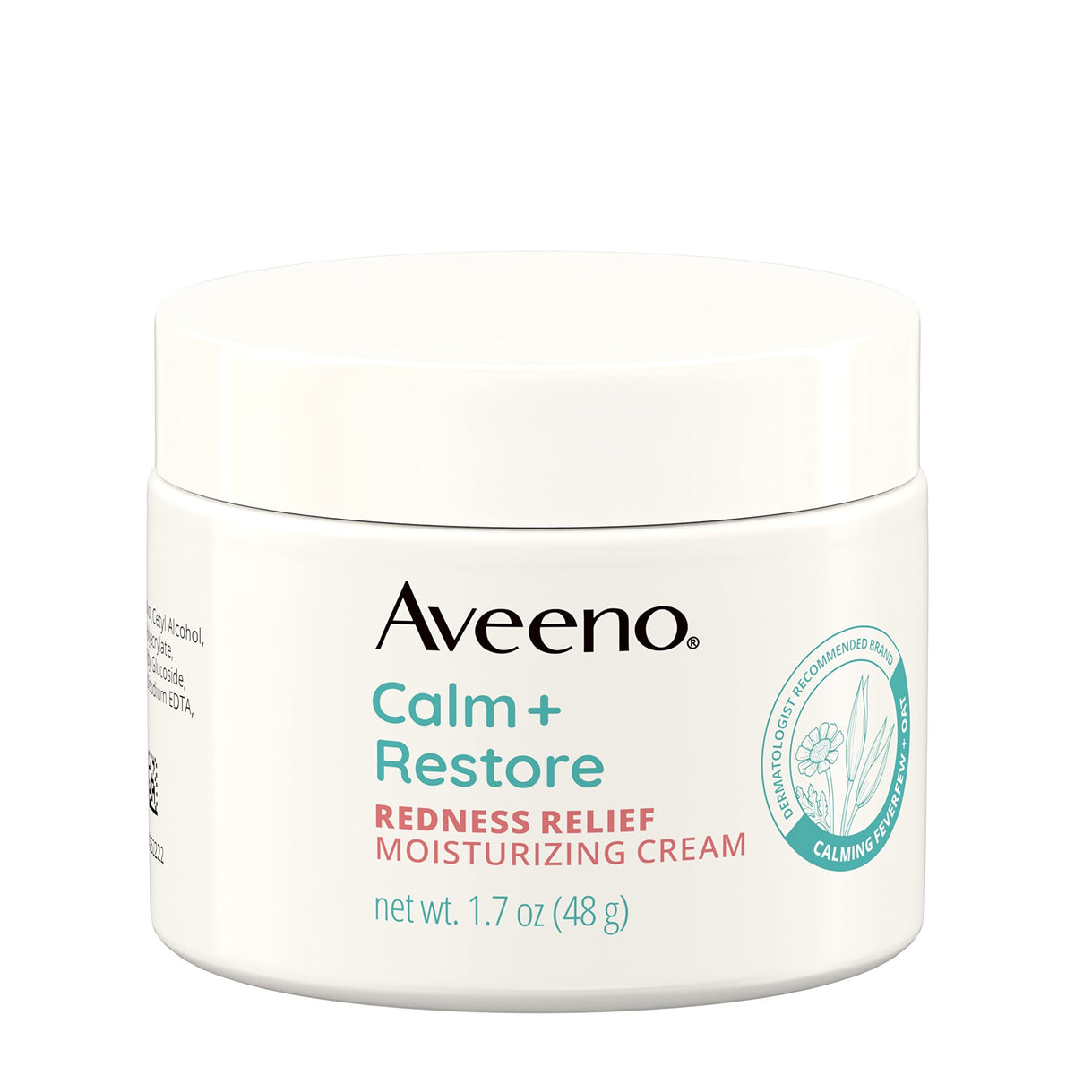 Aveeno Calm + Restore Facial Cream, Redness Relief Moisturizer For Sensitive Skin, 1.7 Oz