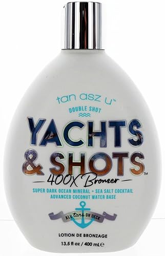 Tan Asz U Yachts & Shots 400X Double Shot Bronzer Super Dark Ocean Mineral 13.5Oz