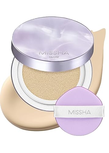 Missha Serum Cushion Glow No.17 Ivory Foundation - Full-Coverage, 24-Hr Hydrating, Korean Makeup