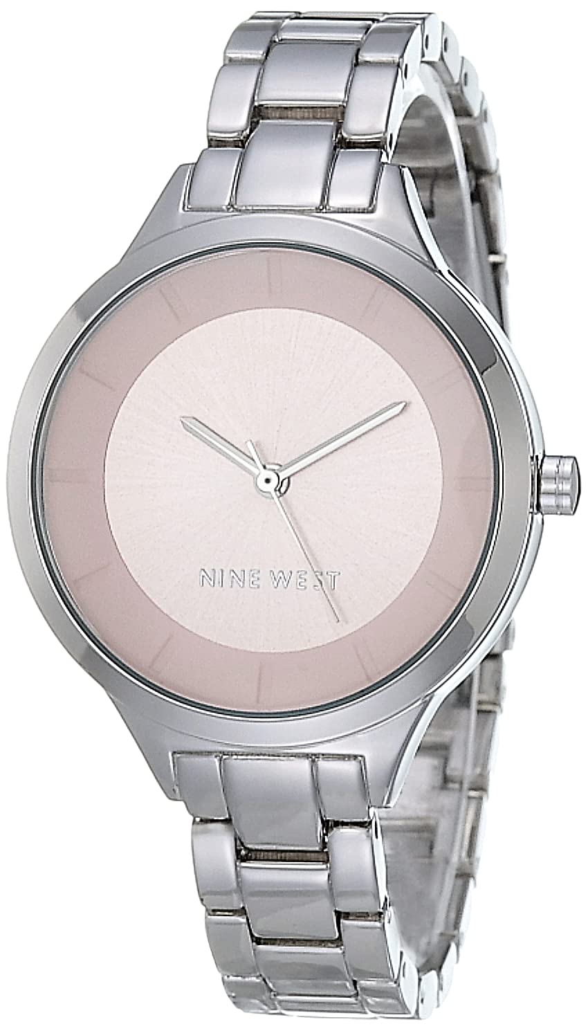 Nine West Silver Japanese Quartz Dress Watch With Metal Strap, Model Nw/2225Lpsv