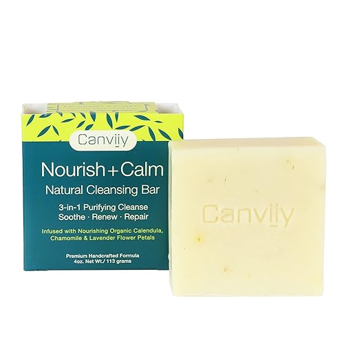 Canviiy 3-In-1 Natural Cleansing Bar With Calendula & Chamomile, 4 Oz - Nourish & Soot