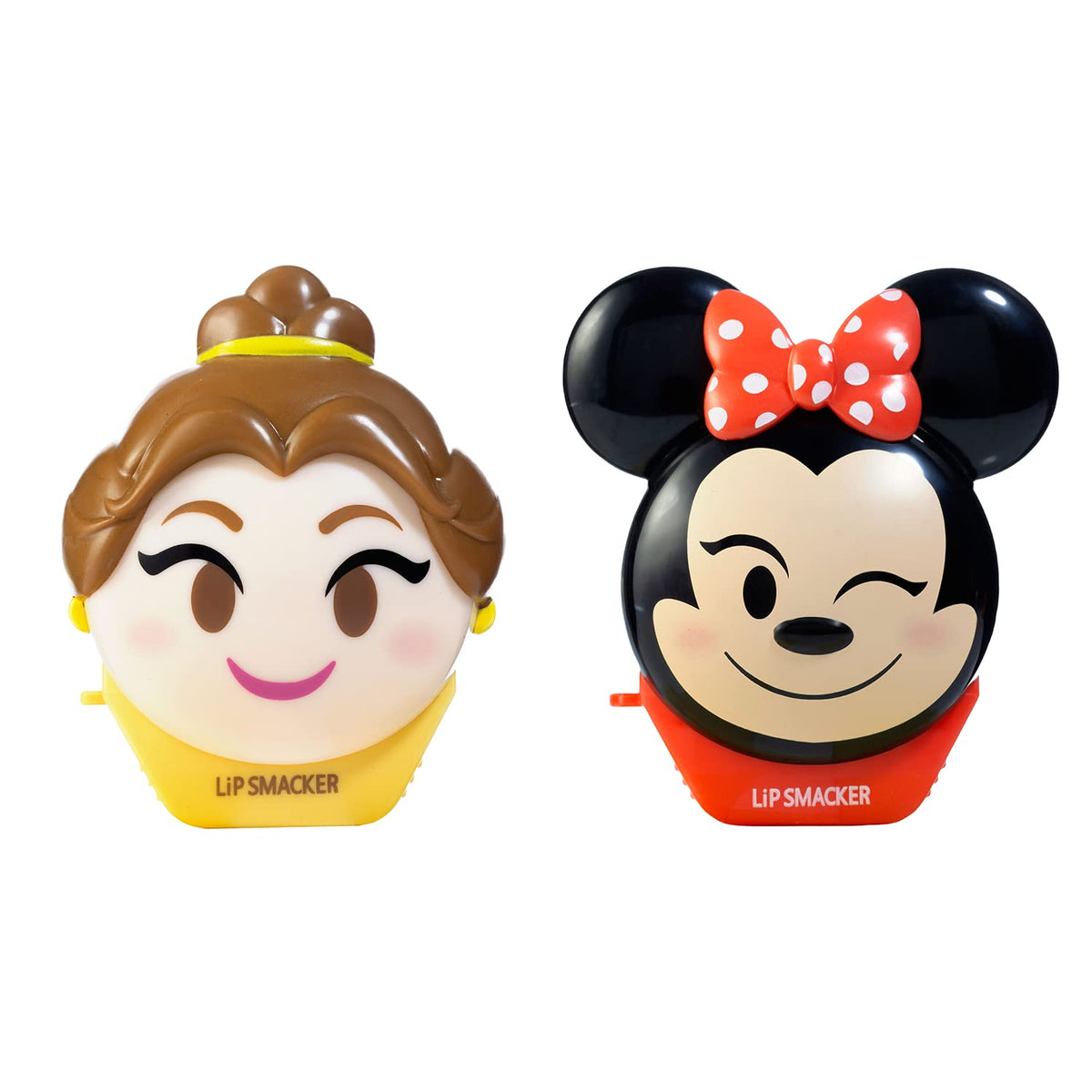 Lip Smacker Disney Minnie Mouse & Belle Emoji Lip Balm Duo, Strawberry Lemonade, 2 Pack