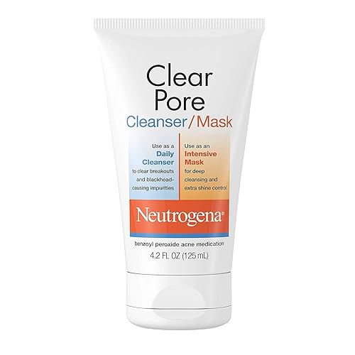 Neutrogena Clear Pore 2 In 1 Facial Cleanser & Mask With Benzoyl Peroxide, 4.2