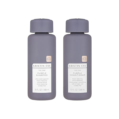 Dailylive Kristin Ess Purple Shampoo & Conditioner Set, 20 Fl Oz Total, Color Enhancing Hair Care