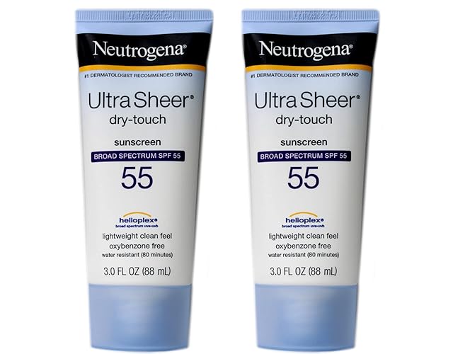 Neutrogena Ultra Sheer Sunscreen Lotion Spf 55, Water Resistant, 3 Fl. Oz (Pack Of 2)