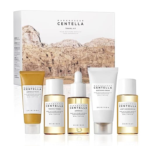 Skin1004 Madagascar Centella Travel Kit - 5 Piece Basic Skincare Set, Perfect Gift For Moms