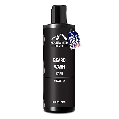 Mountaineer Brand Beard Wash - 100% Natural Shampoo For Men, 8Oz, Unscented, Hydrating Treatment