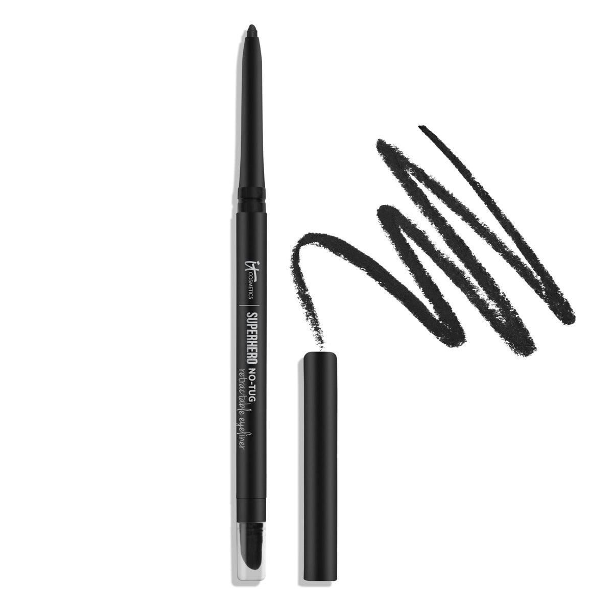 It Cosmetics Superhero Waterproof Eyeliner, Black - No-Tug, All-Day Wear, 0.008 Oz