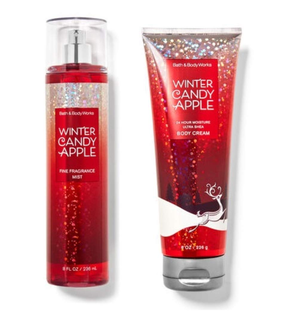 Bath & Body Works Winter Candy Apple Gift Set - Fine Fragrance Mist & Body Cream