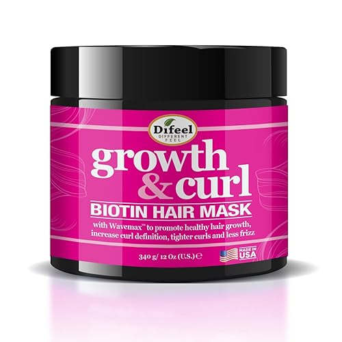 Difeel Biotin Hair Mask For Curly Hair Growth, 12 Oz - Nourishing & Hydrating Treatment