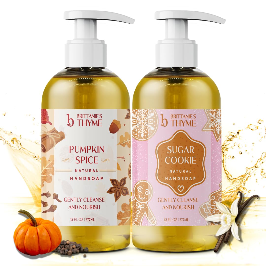 Brittanie'S Thyme Pumpkin Spice Hand Soap - 12 Fl Oz (Pack Of 2) With Vitamin E For Nourished Skin