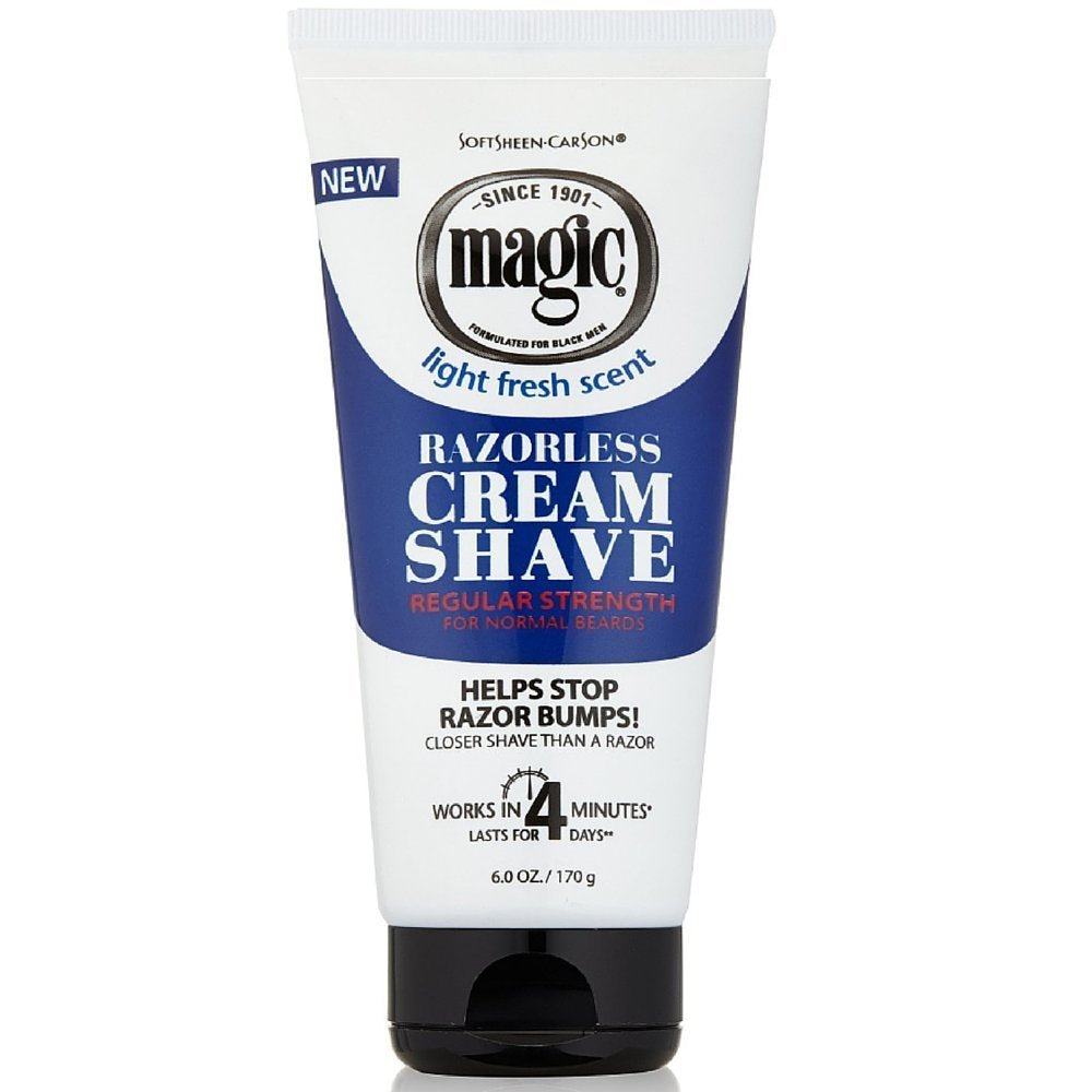 Magic Razorless Cream Shave, Regular Strength, 6 Ounce (6 Pack) - Smooth Shaving Solution