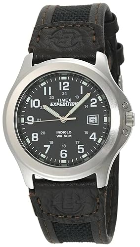 Timex Expedition T40091 Men'S Black/Brown Nylon/Leather Strap Field Watch