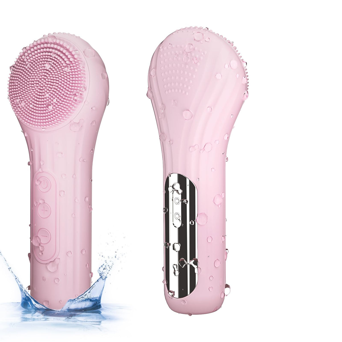 Errowin 5 Modes Pink Silicone Face Scrubber, Waterproof Electric Cleansing Brush For Deep Cleansing