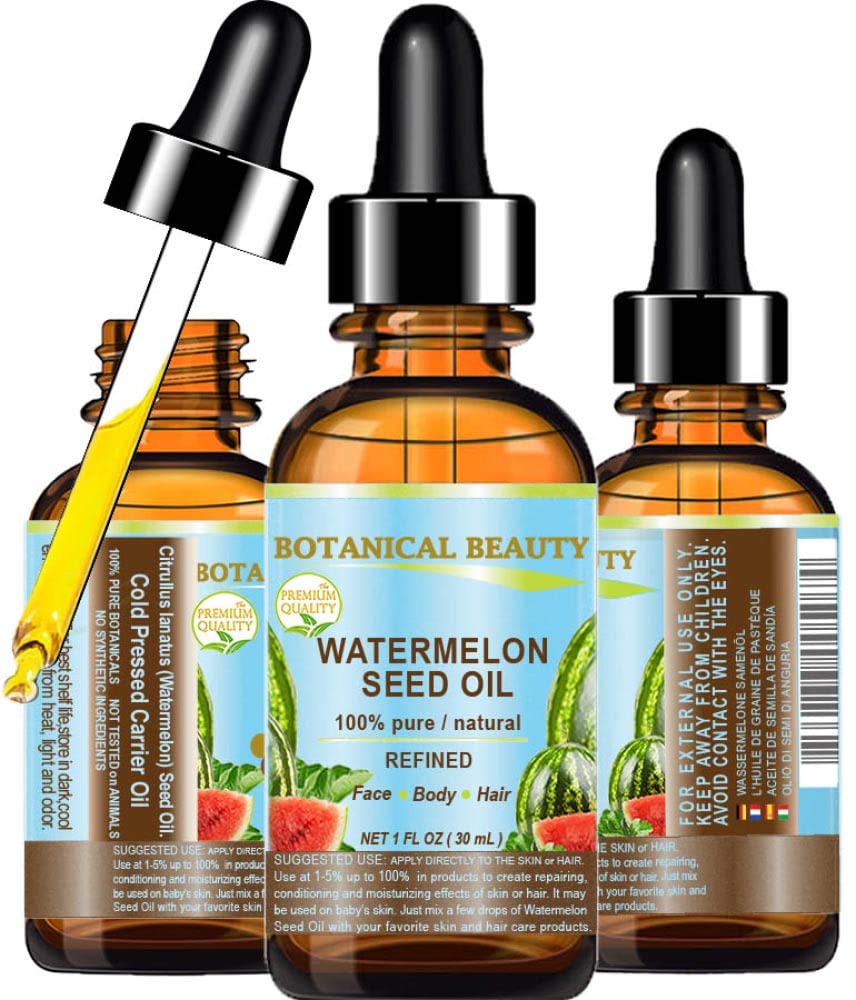 Botanical Beauty 100% Pure Egyptian Watermelon Seed Carrier Oil - 1 Fl Oz For Face, Hair, Body