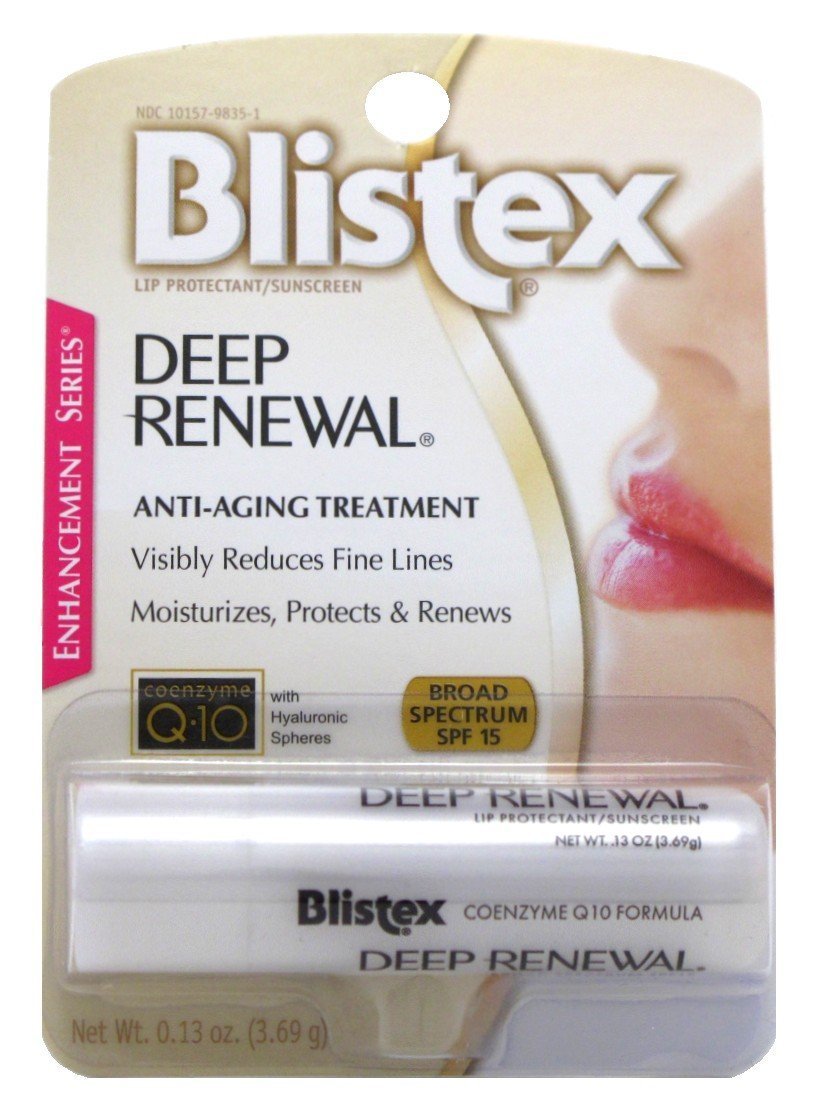 Blistex Deep Renewal Lip Balm Spf 15, Clear, Value Pack Of 11, 0.13 Ounces Each