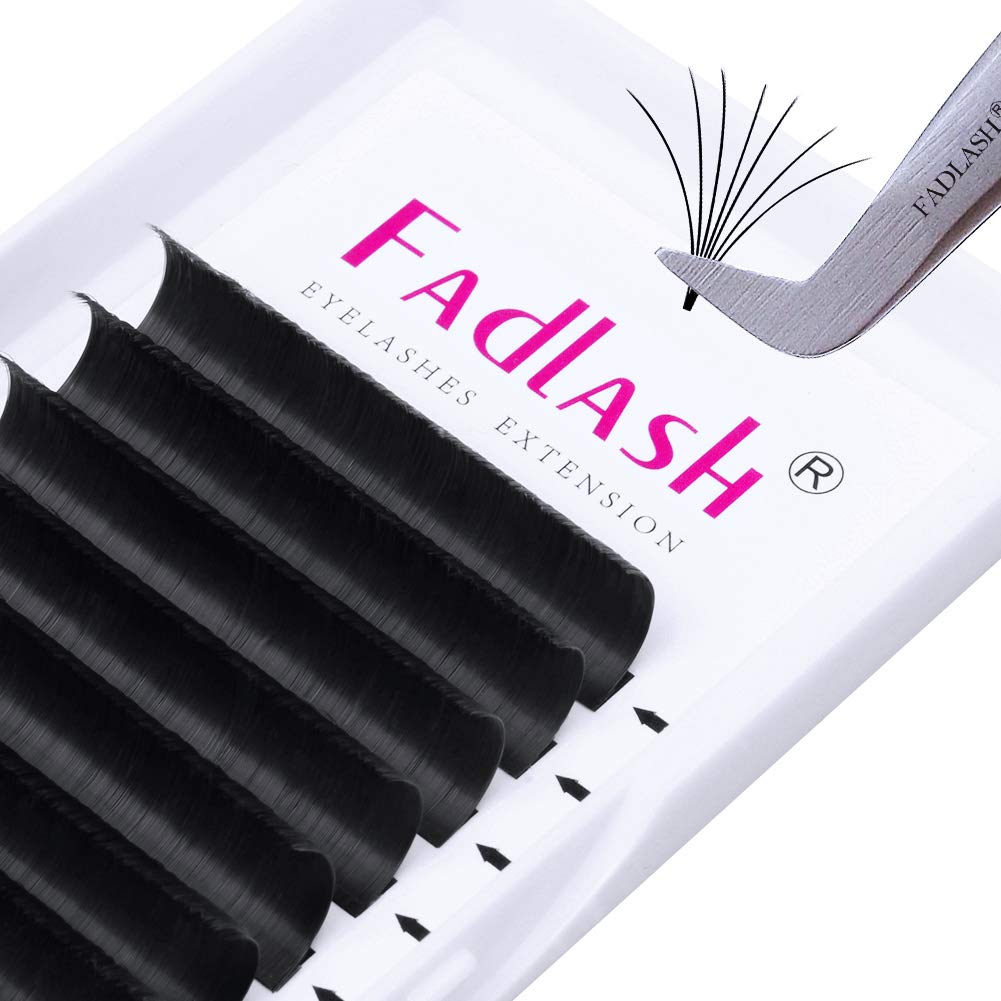 FADLASH Easy Fan Volume Lashes .05-D, 8mm Self Fanning Eyelash Extensions, Rapid Blooming